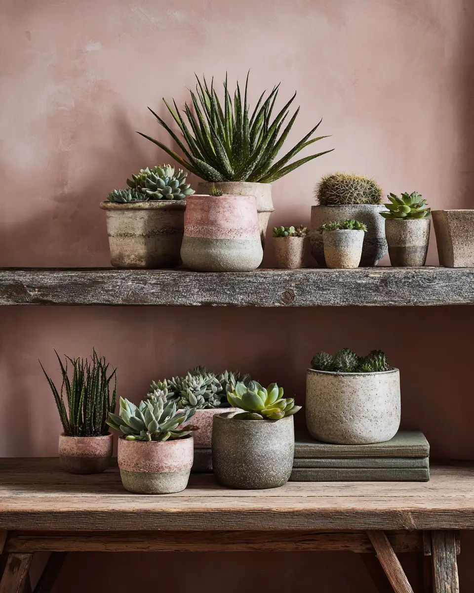 Dusty Rose Rustic Living Room Decor Ideas