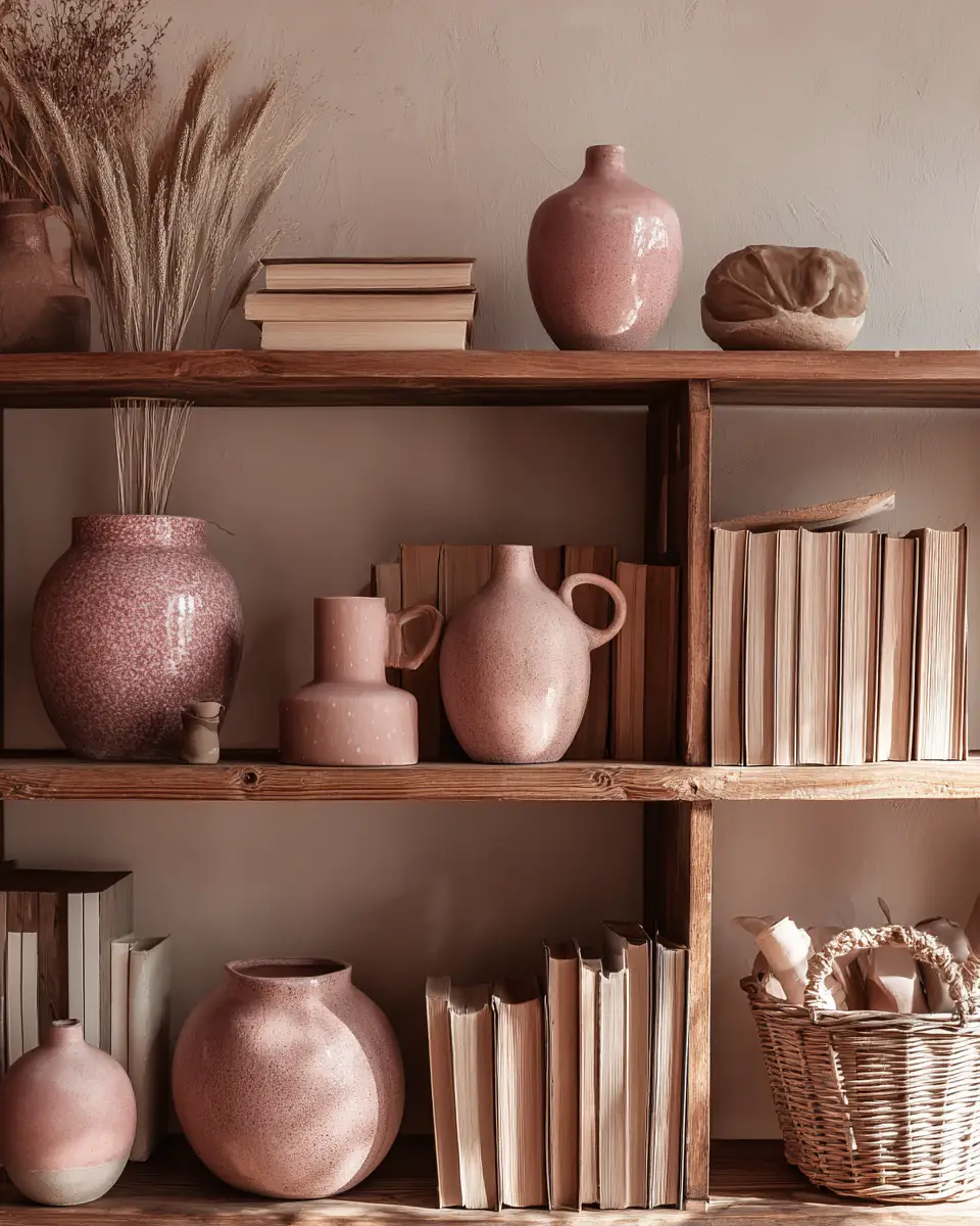 Dusty Rose Rustic Living Room Decor Ideas