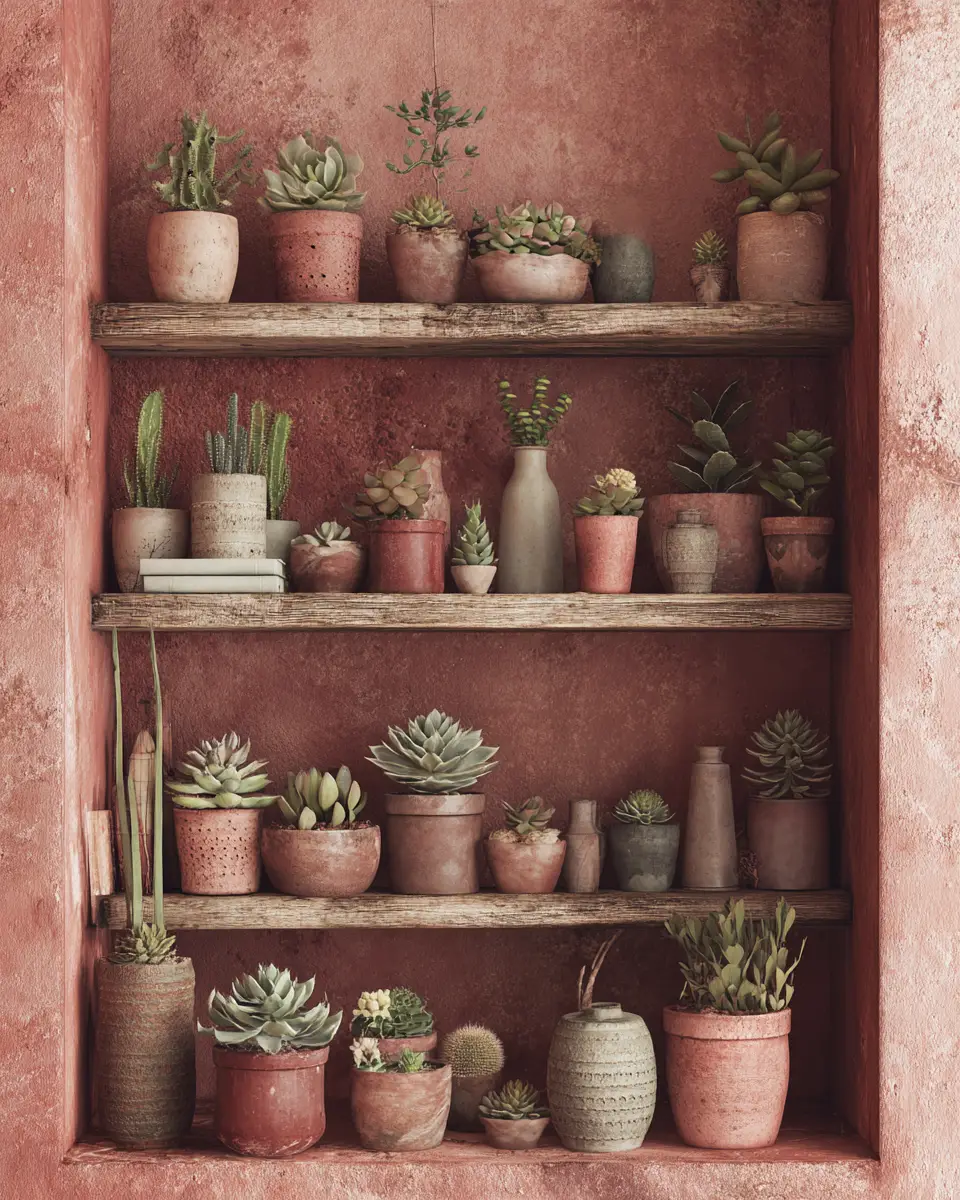 Dusty Rose Rustic Living Room Decor Ideas