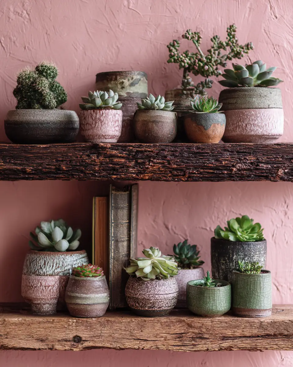 Dusty Rose Rustic Living Room Decor Ideas