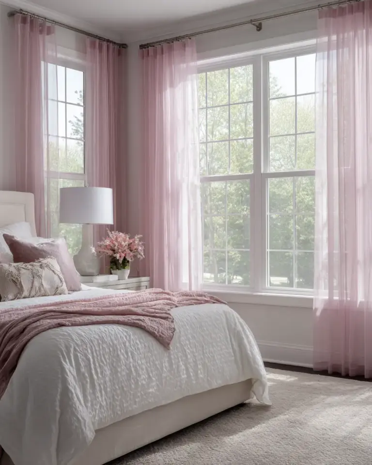 Dusty Rose Transitional Bedroom Decor Ideas - Featured