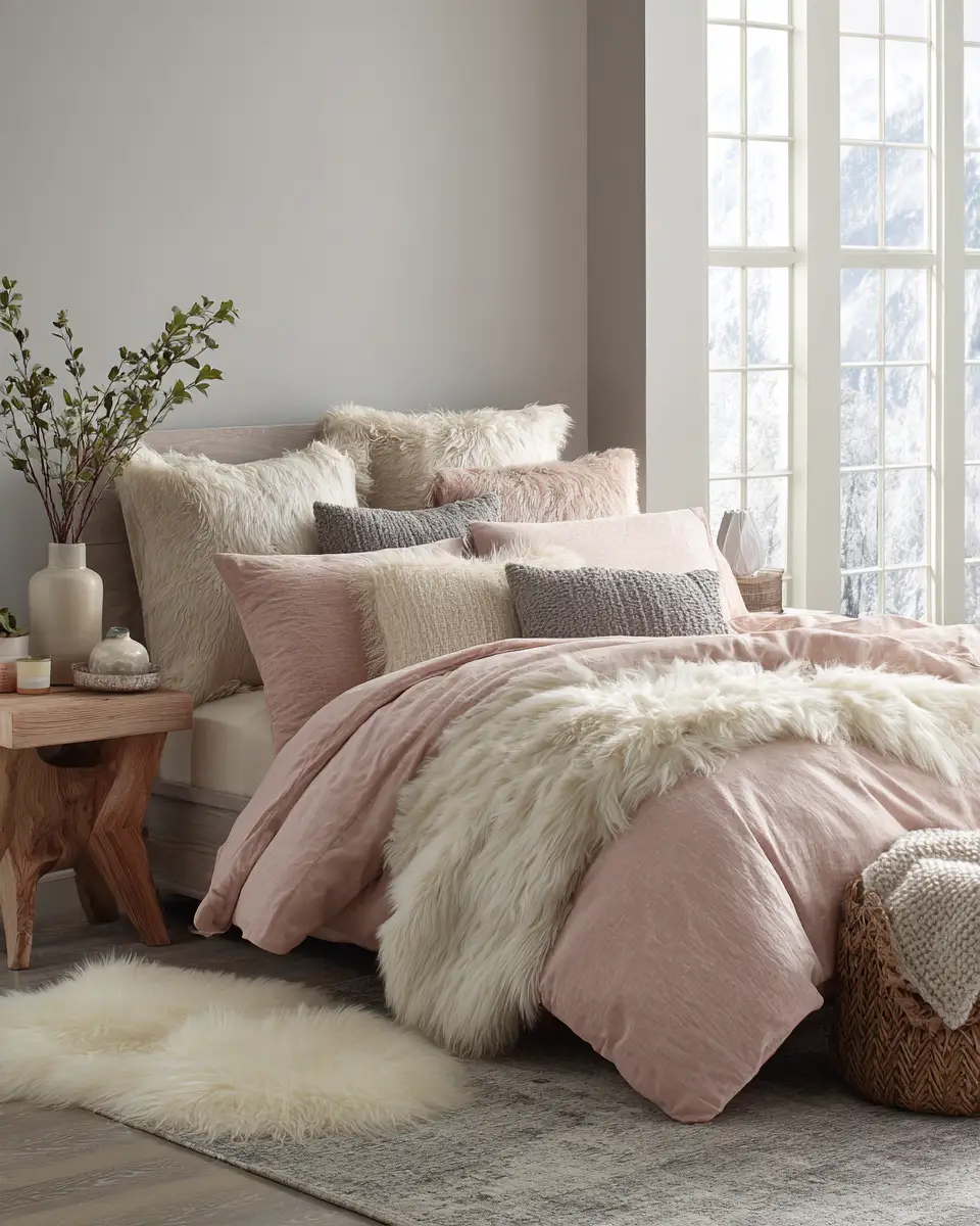 Dusty Rose Transitional Bedroom Decor Ideas