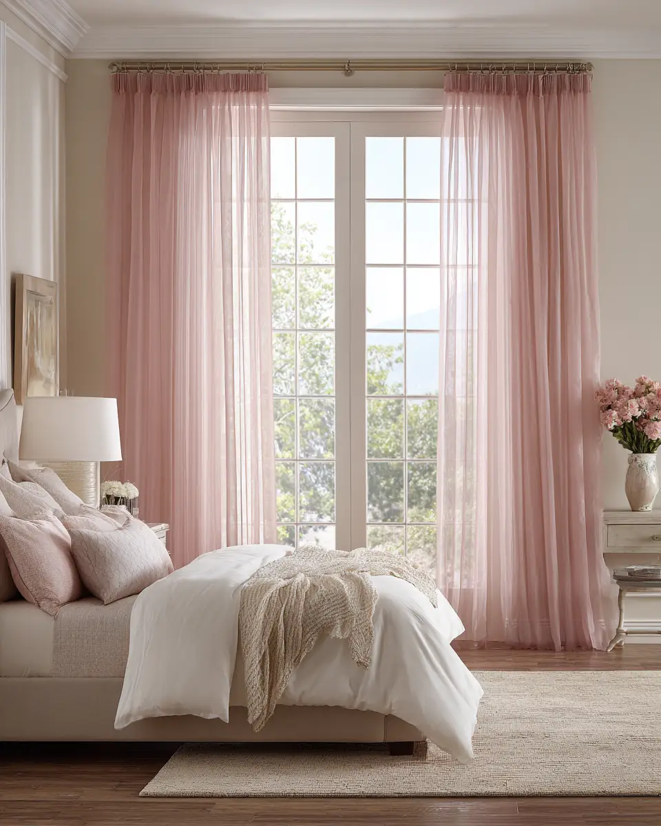 Dusty Rose Transitional Bedroom Decor Ideas