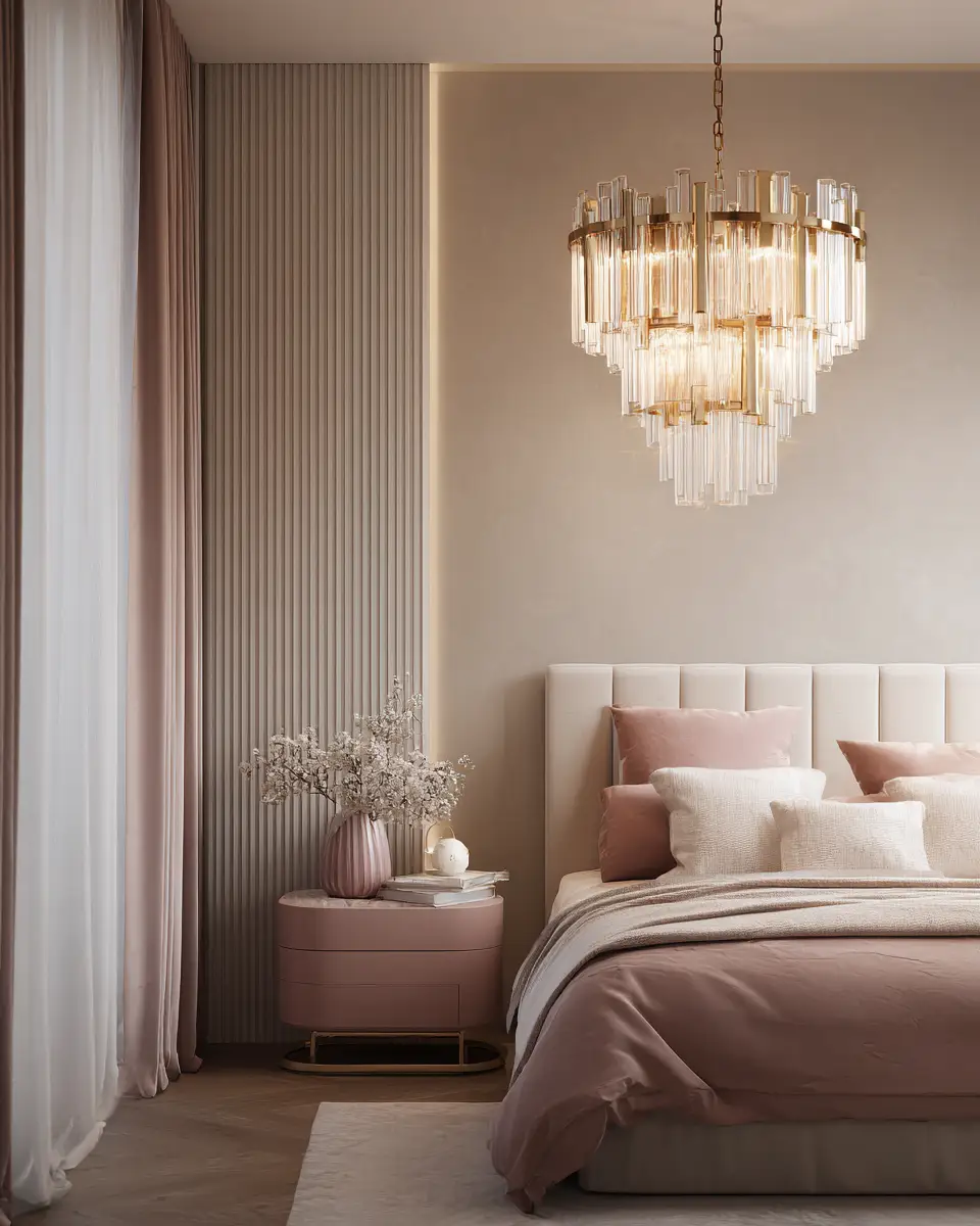 Dusty Rose Transitional Bedroom Decor Ideas