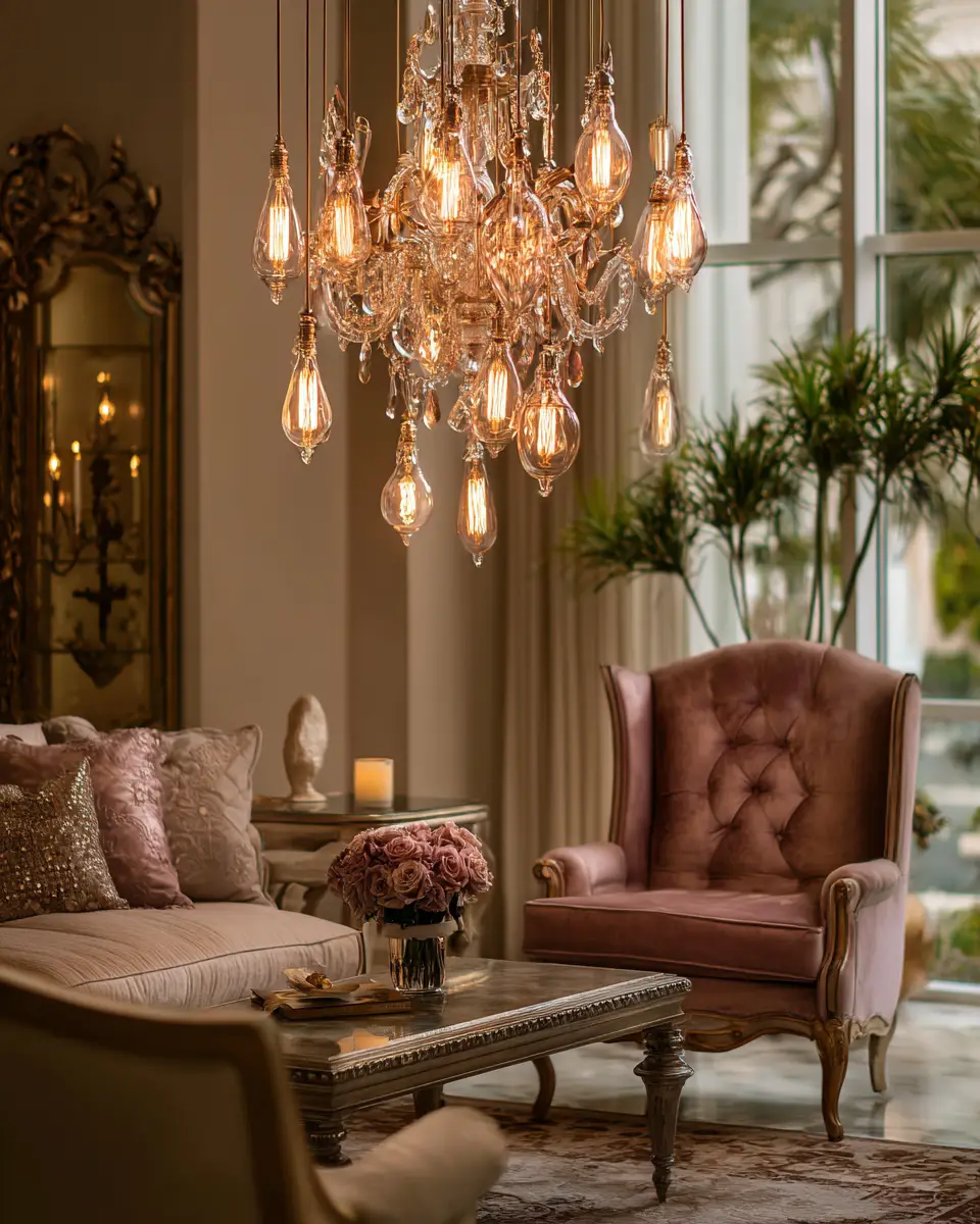 Dusty Rose Vintage Living Room Decor Ideas