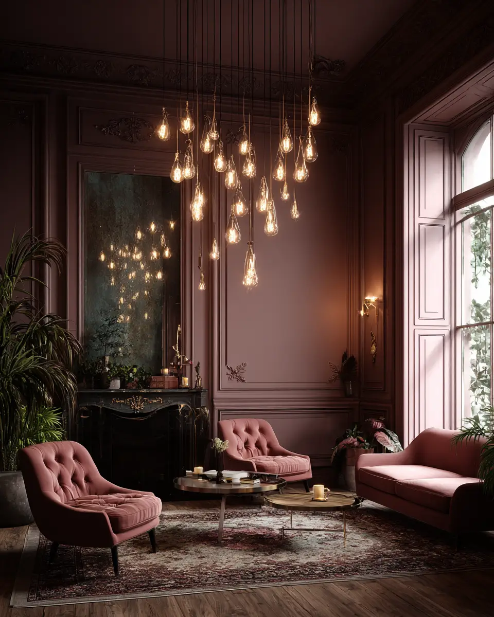 Dusty Rose Vintage Living Room Decor Ideas