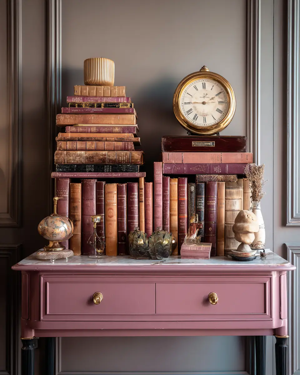 Dusty Rose Vintage Living Room Decor Ideas