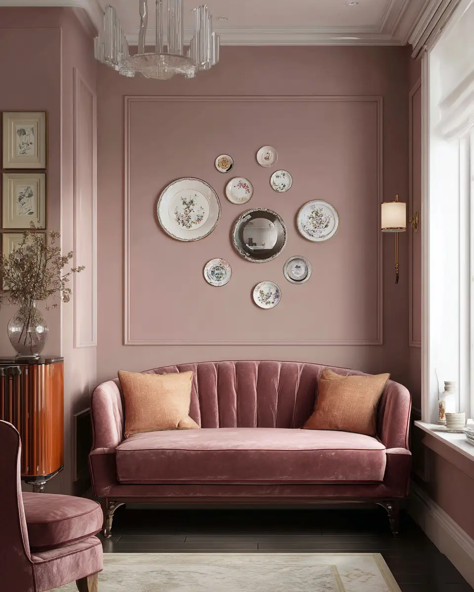 Dusty Rose Vintage Living Room Decor Ideas