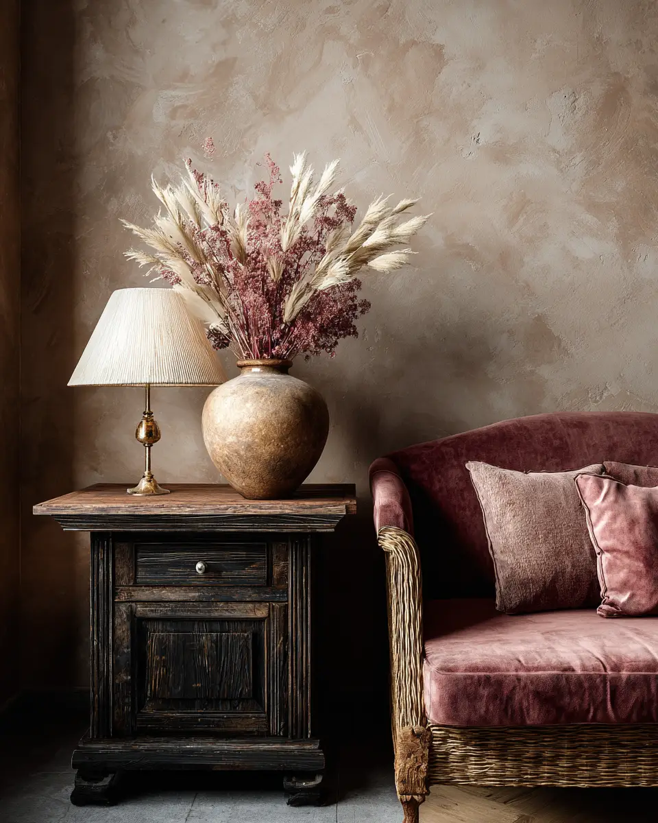 Dusty Rose Vintage Living Room Decor Ideas