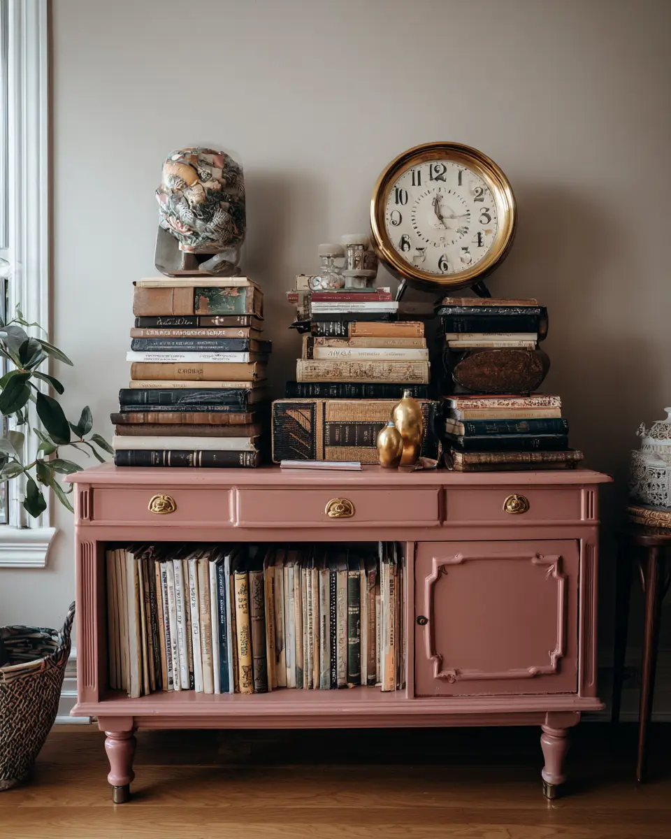 Dusty Rose Vintage Living Room Decor Ideas