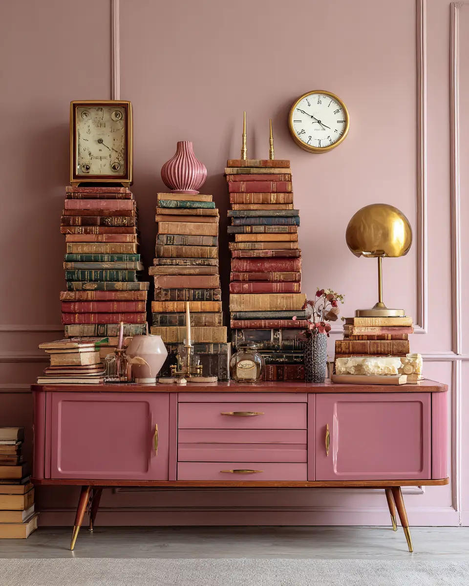 Dusty Rose Vintage Living Room Decor Ideas