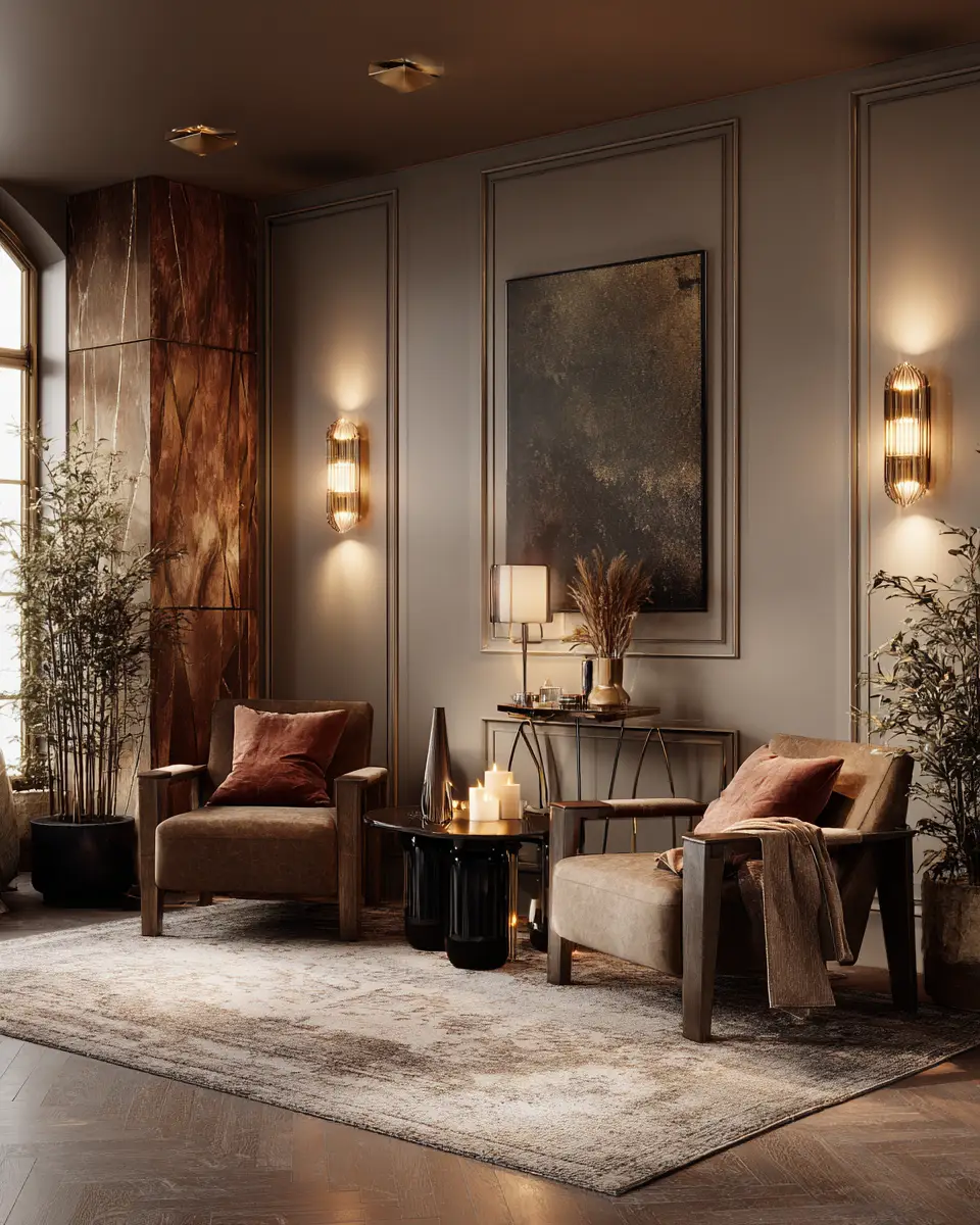 Earthy Art Deco Living Room Decor Ideas