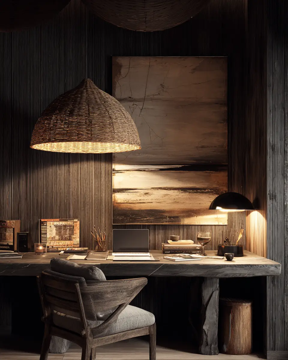 Earthy Coastal Home Office Decor Ideas