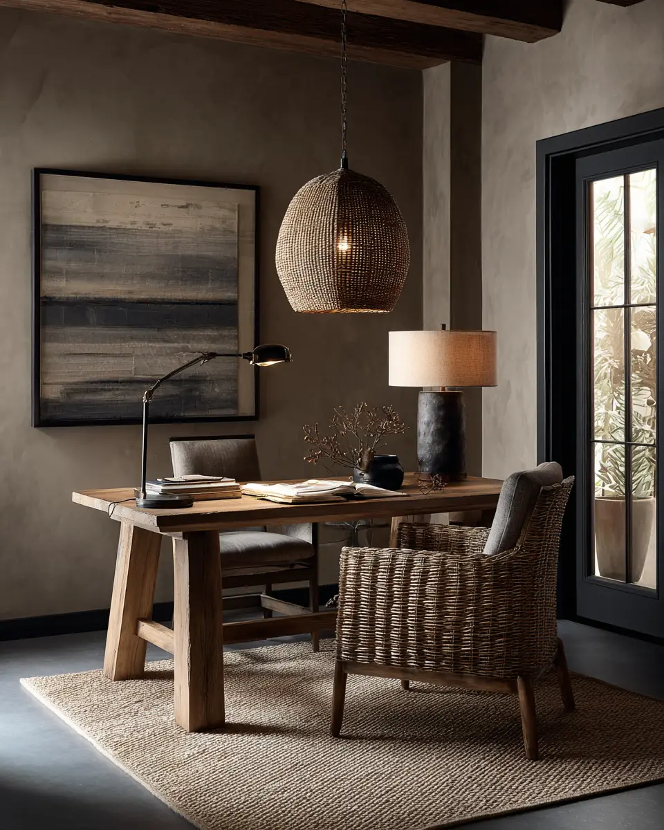 Earthy Coastal Home Office Decor Ideas