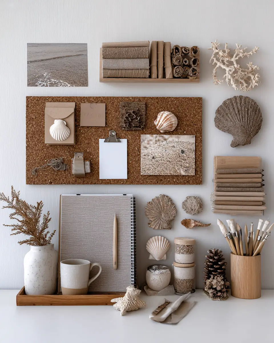 Earthy Coastal Home Office Decor Ideas