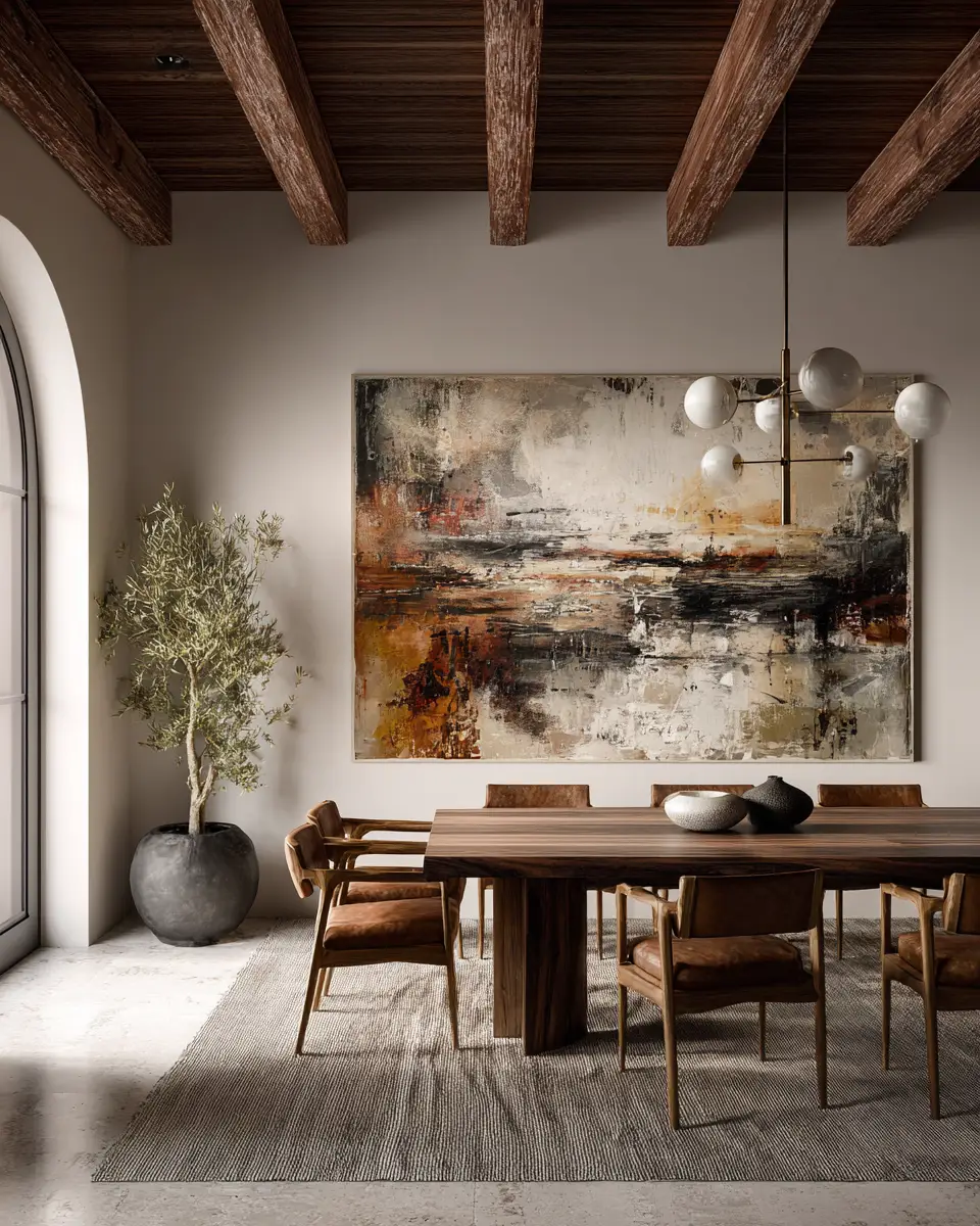 Earthy Contemporary Dining Room Decor Ideas - Featured