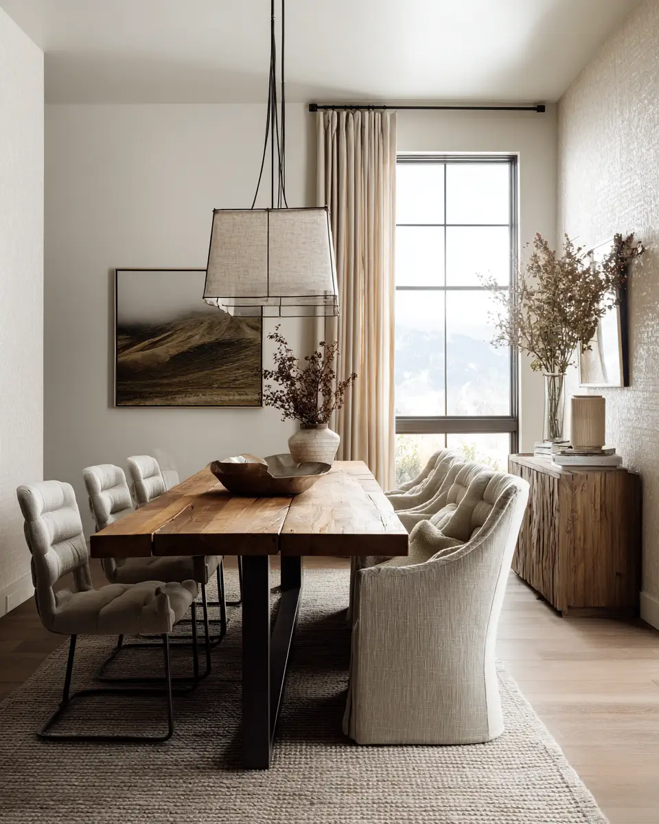 Earthy Contemporary Dining Room Decor Ideas