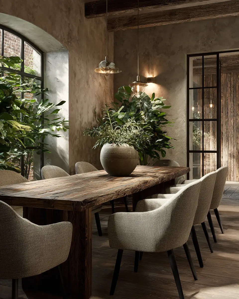 Earthy Contemporary Dining Room Decor Ideas