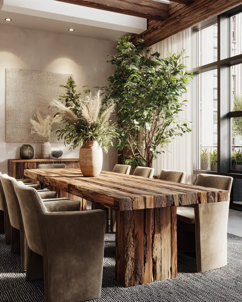 Earthy Contemporary Dining Room Decor Ideas