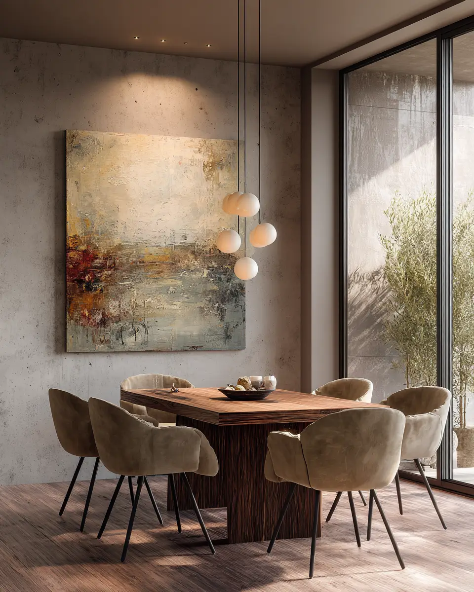 Earthy Contemporary Dining Room Decor Ideas