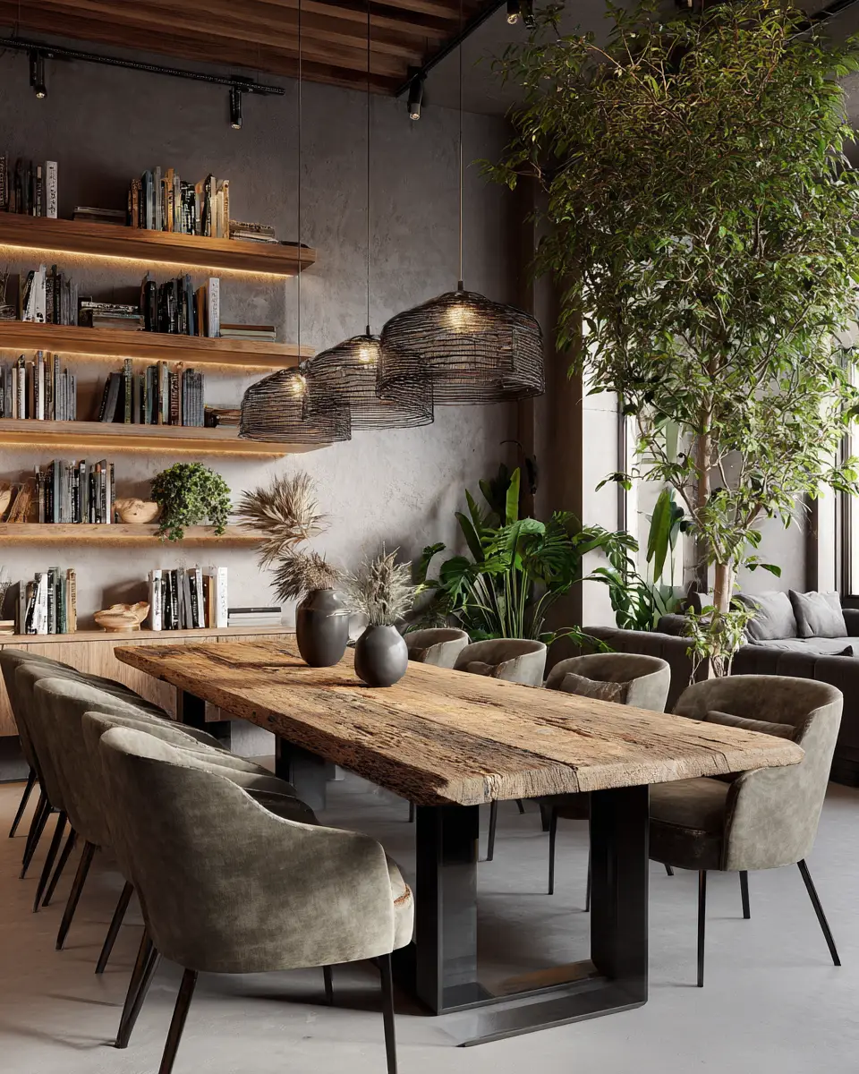 Earthy Contemporary Dining Room Decor Ideas