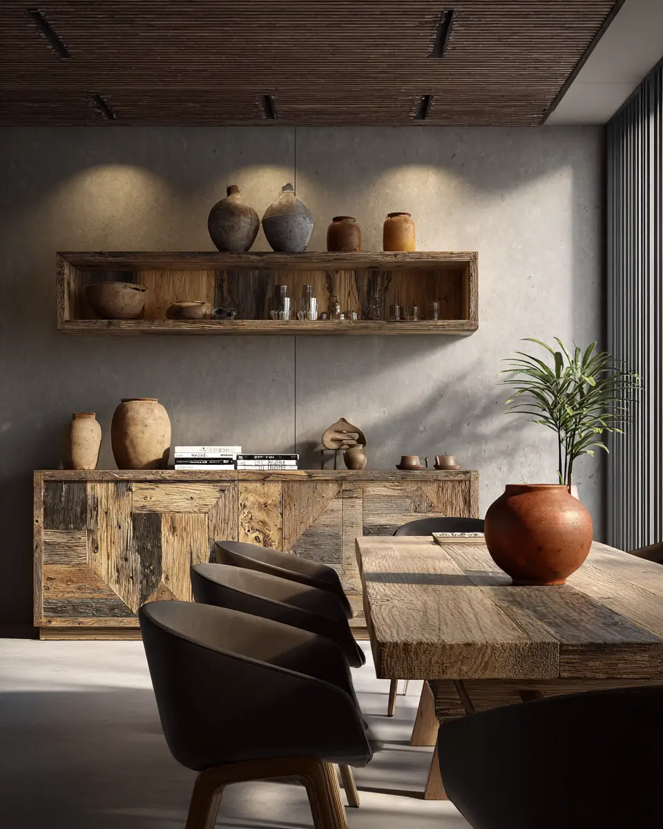 Earthy Contemporary Dining Room Decor Ideas