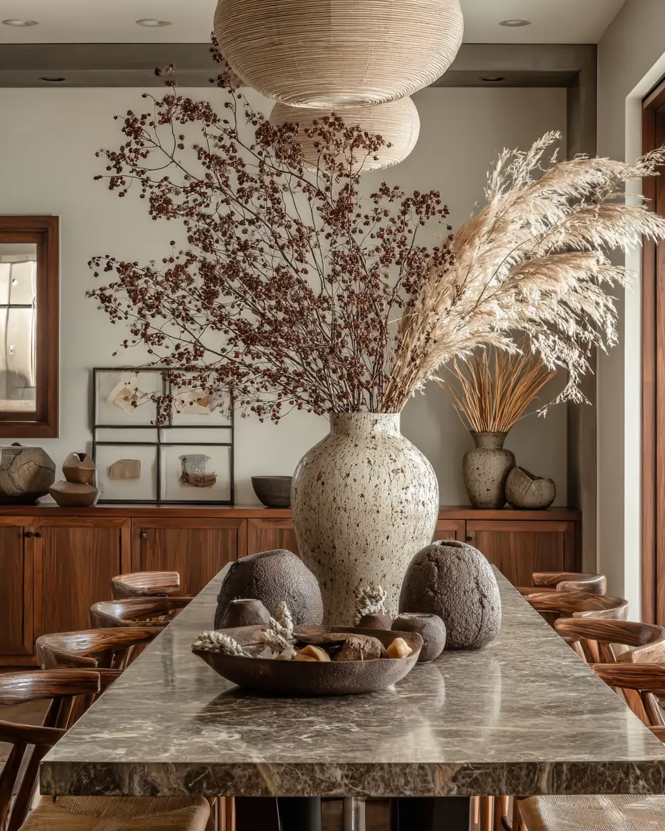 Earthy Contemporary Dining Room Decor Ideas