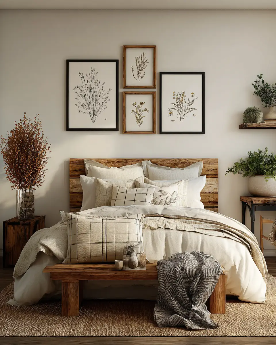 Earthy Farmhouse Bedroom Decor Ideas