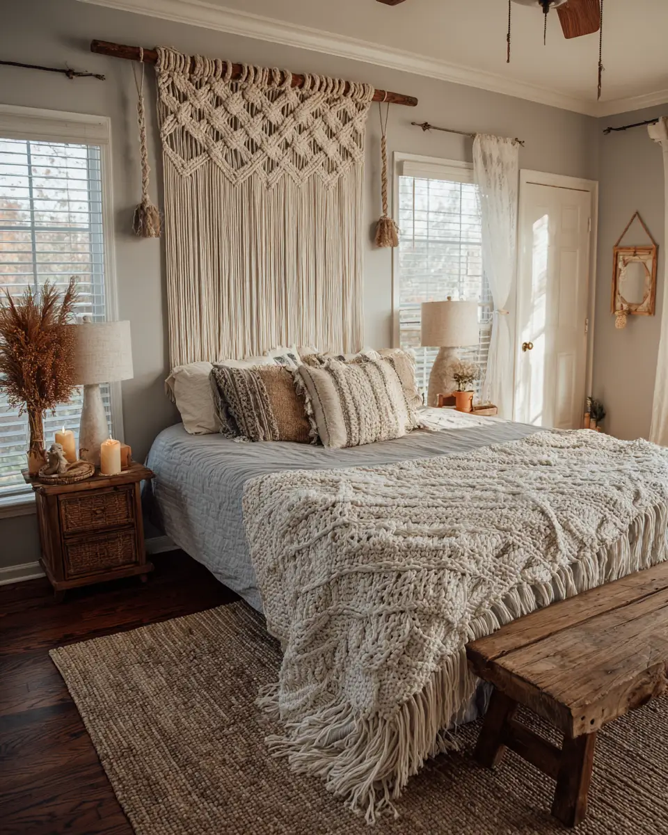 Earthy Farmhouse Bedroom Decor Ideas