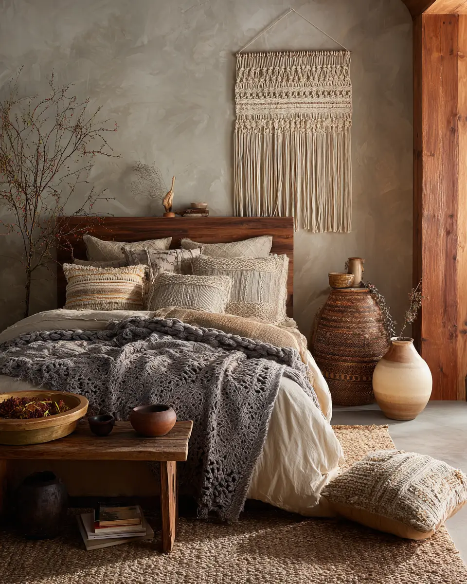 Earthy Farmhouse Bedroom Decor Ideas
