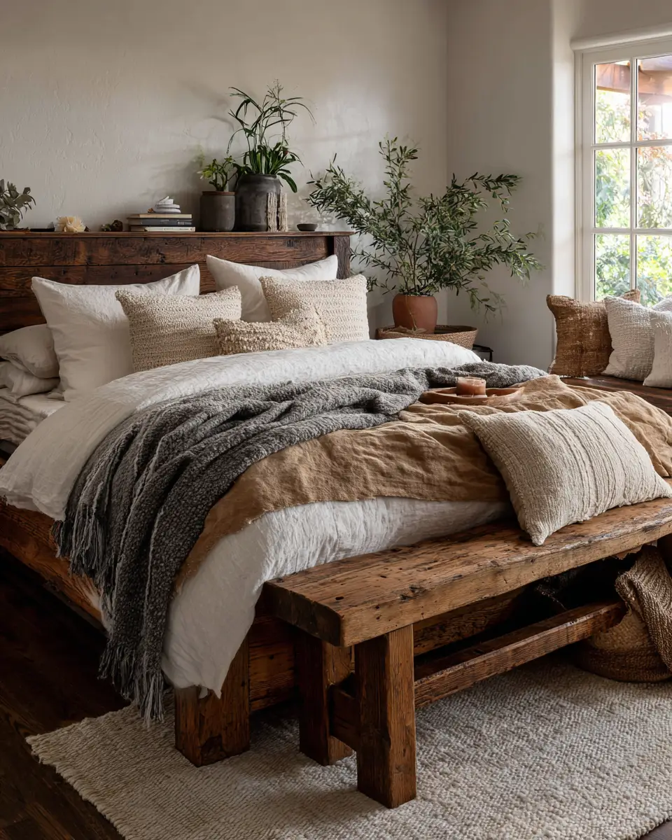 Earthy Farmhouse Bedroom Decor Ideas