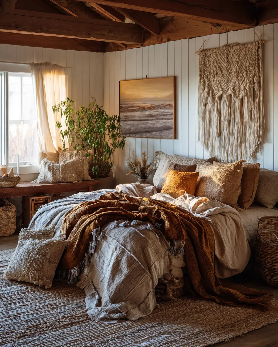 Earthy Farmhouse Bedroom Decor Ideas