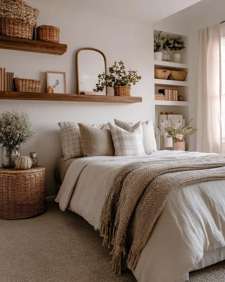 Earthy Farmhouse Bedroom Decor Ideas
