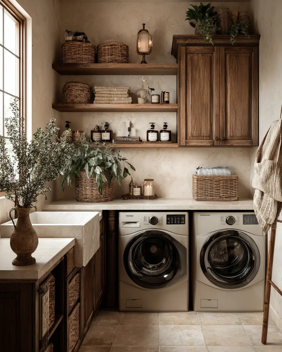 Earthy French Country Laundry Room Decor Ideas