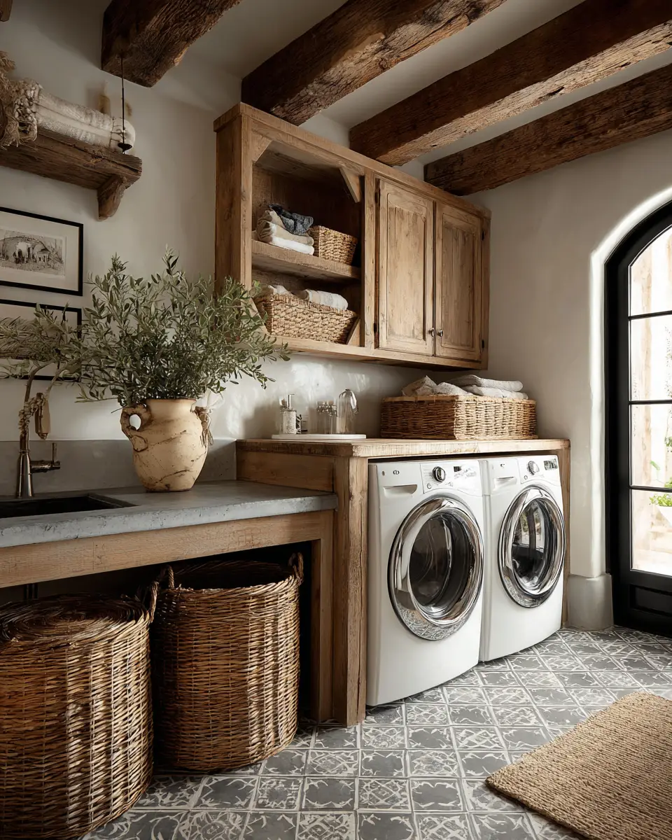 Earthy French Country Laundry Room Decor Ideas