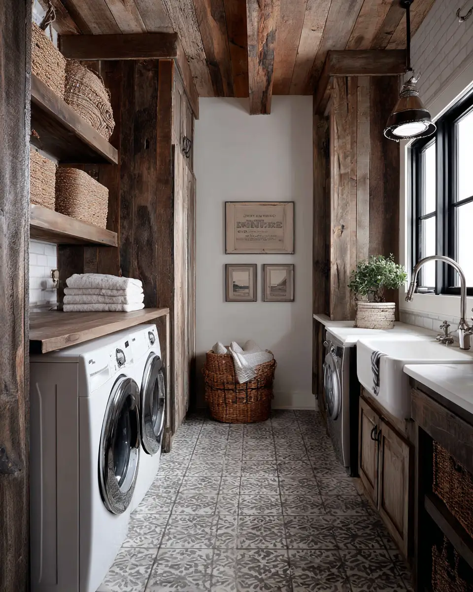 Earthy French Country Laundry Room Decor Ideas