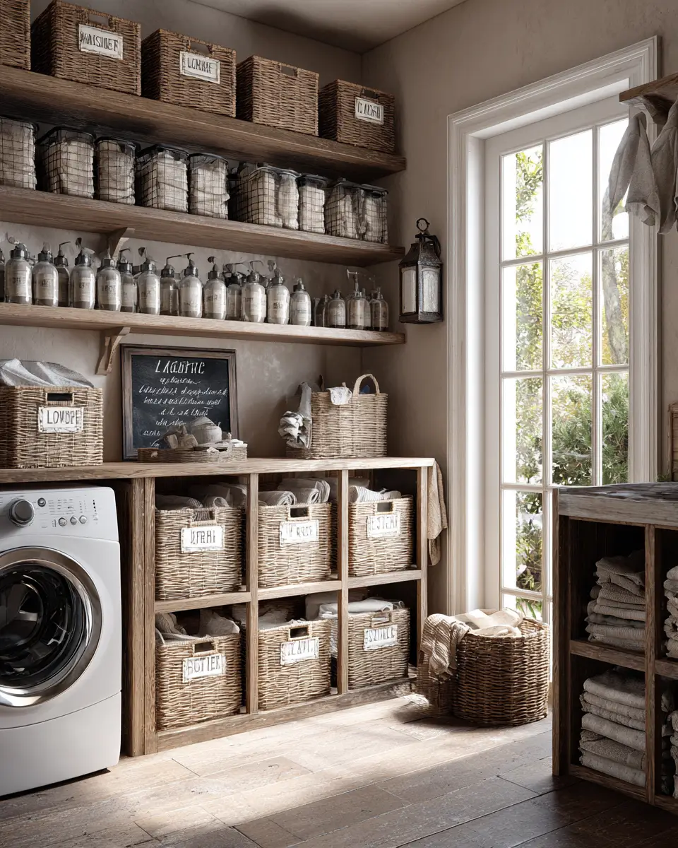 Earthy French Country Laundry Room Decor Ideas