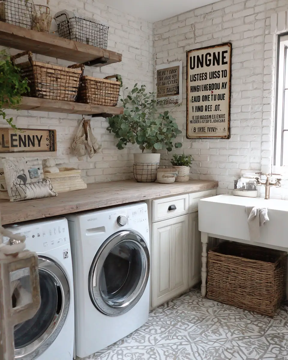 Earthy French Country Laundry Room Decor Ideas