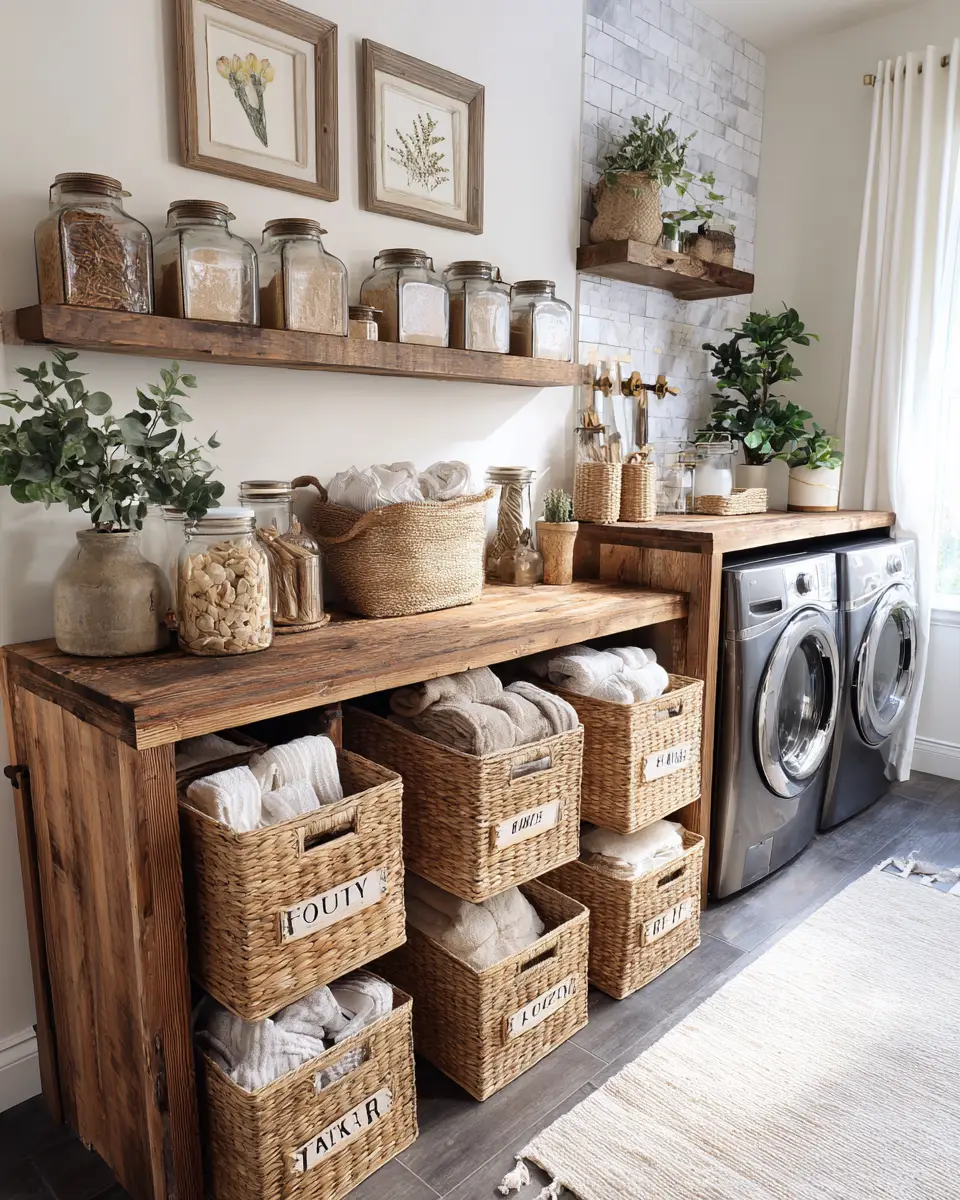 Earthy French Country Laundry Room Decor Ideas