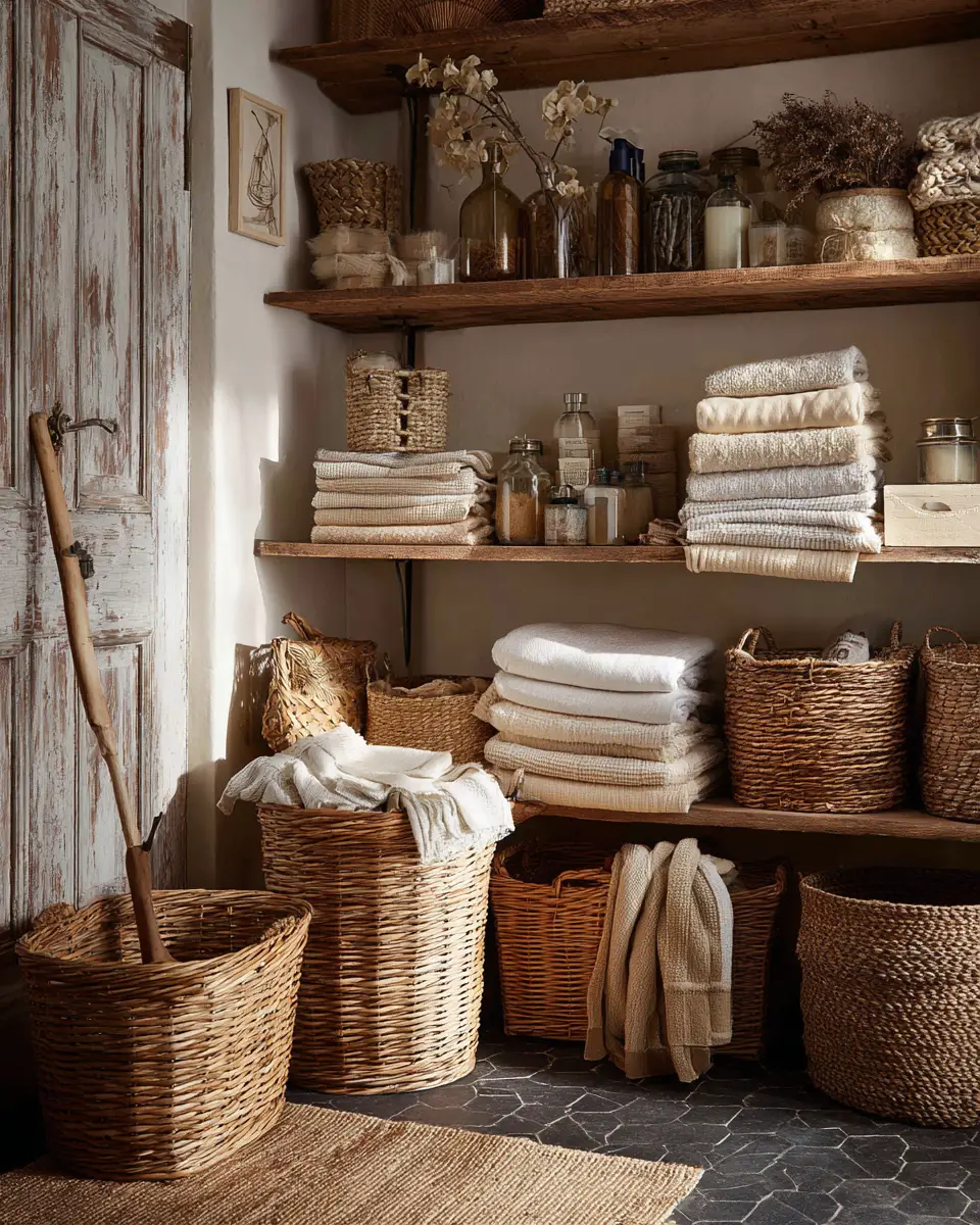 Earthy French Country Laundry Room Decor Ideas