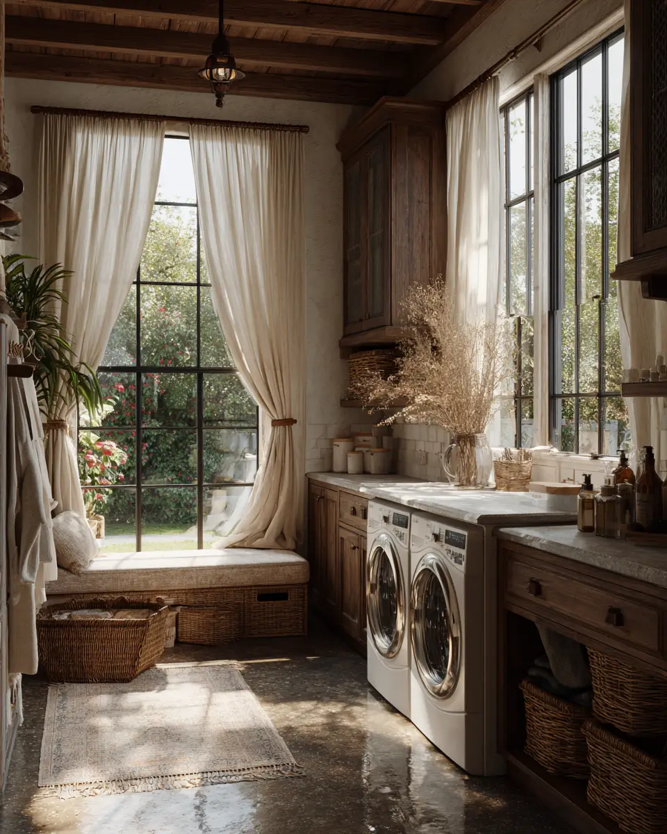 Earthy French Country Laundry Room Decor Ideas