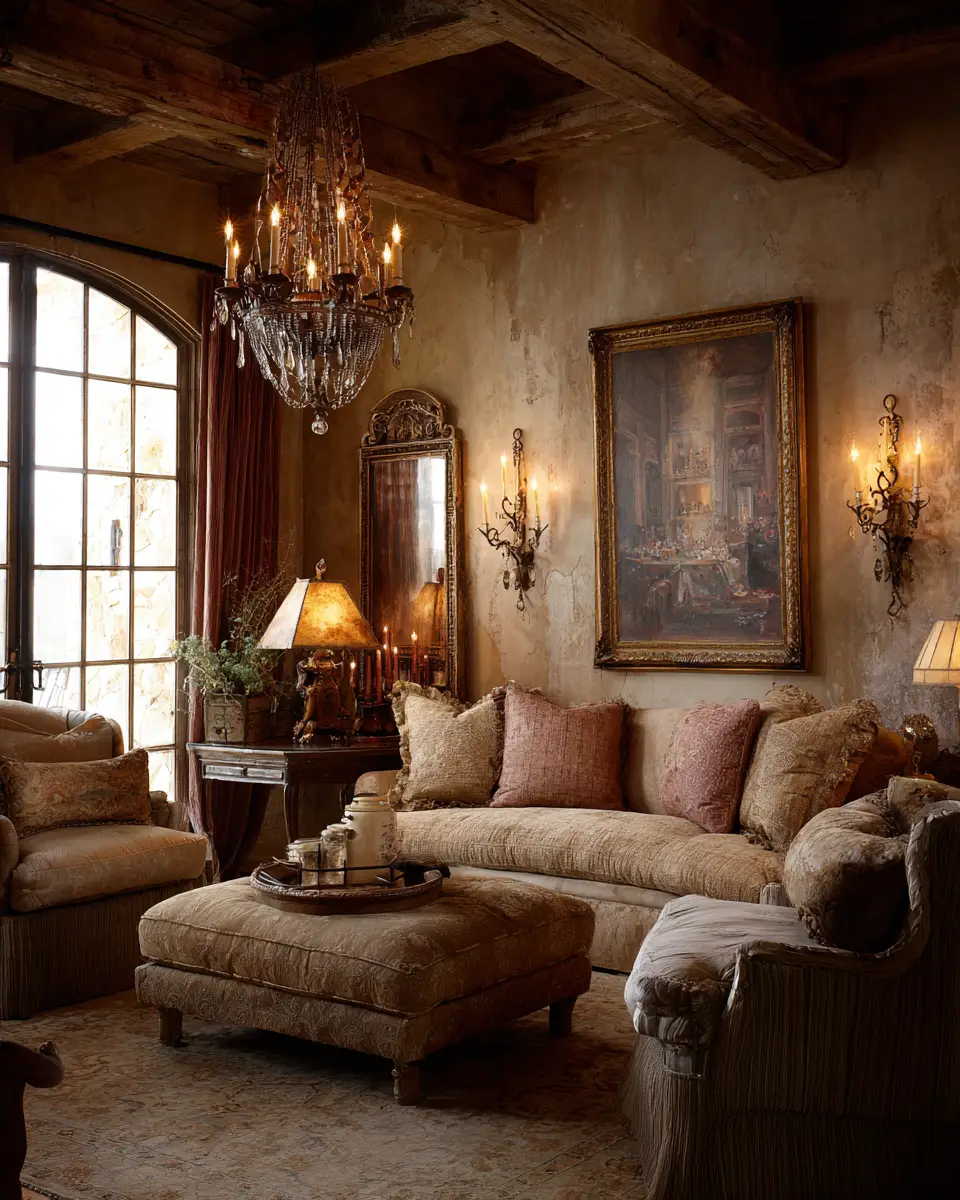 Earthy French Country Living Room Decor Ideas