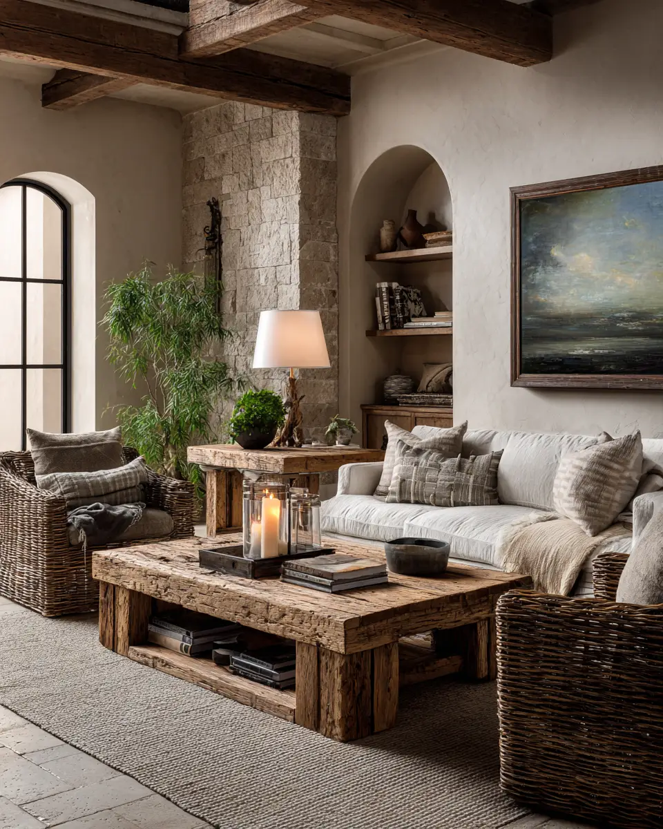 Earthy French Country Living Room Decor Ideas