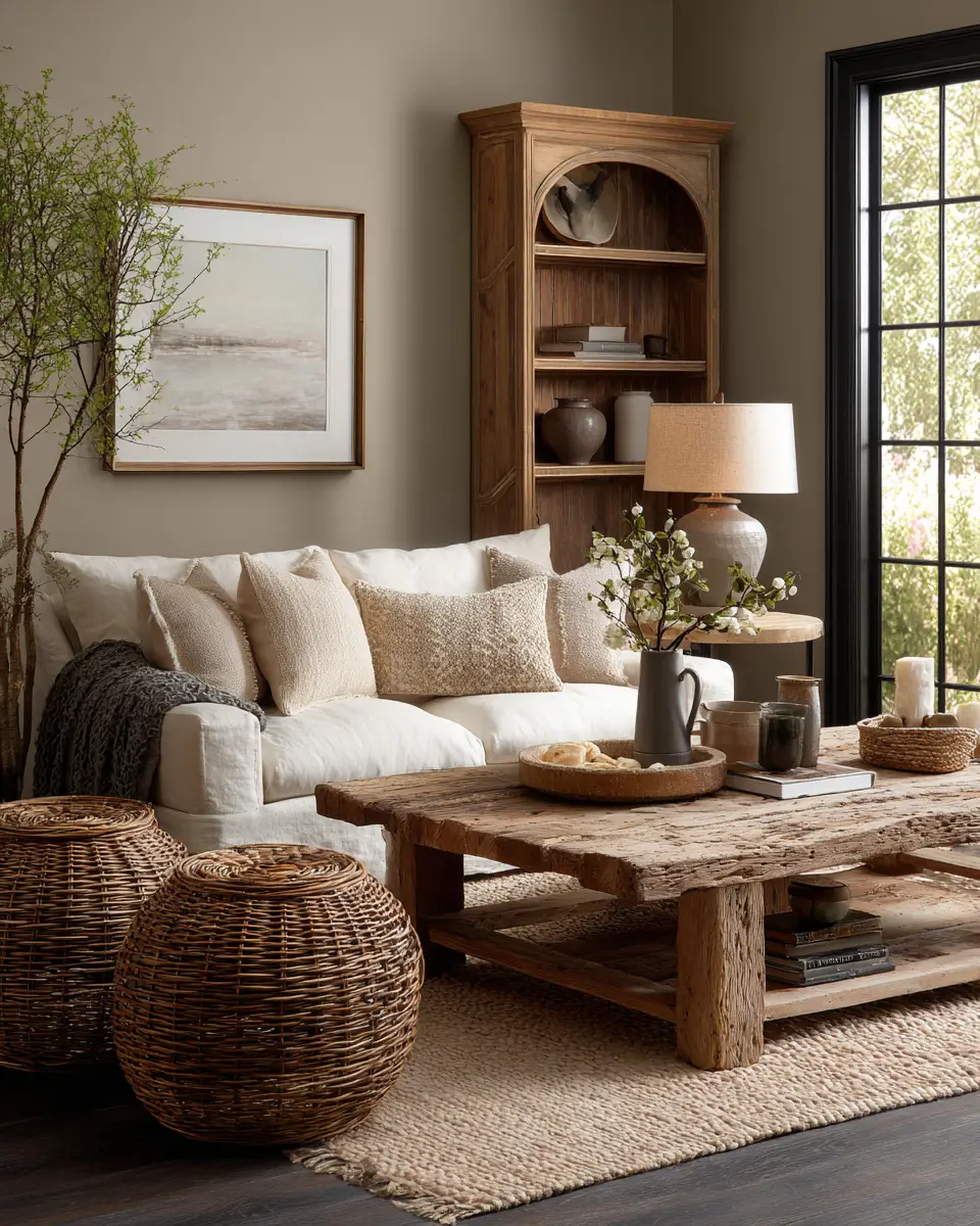 Earthy French Country Living Room Decor Ideas