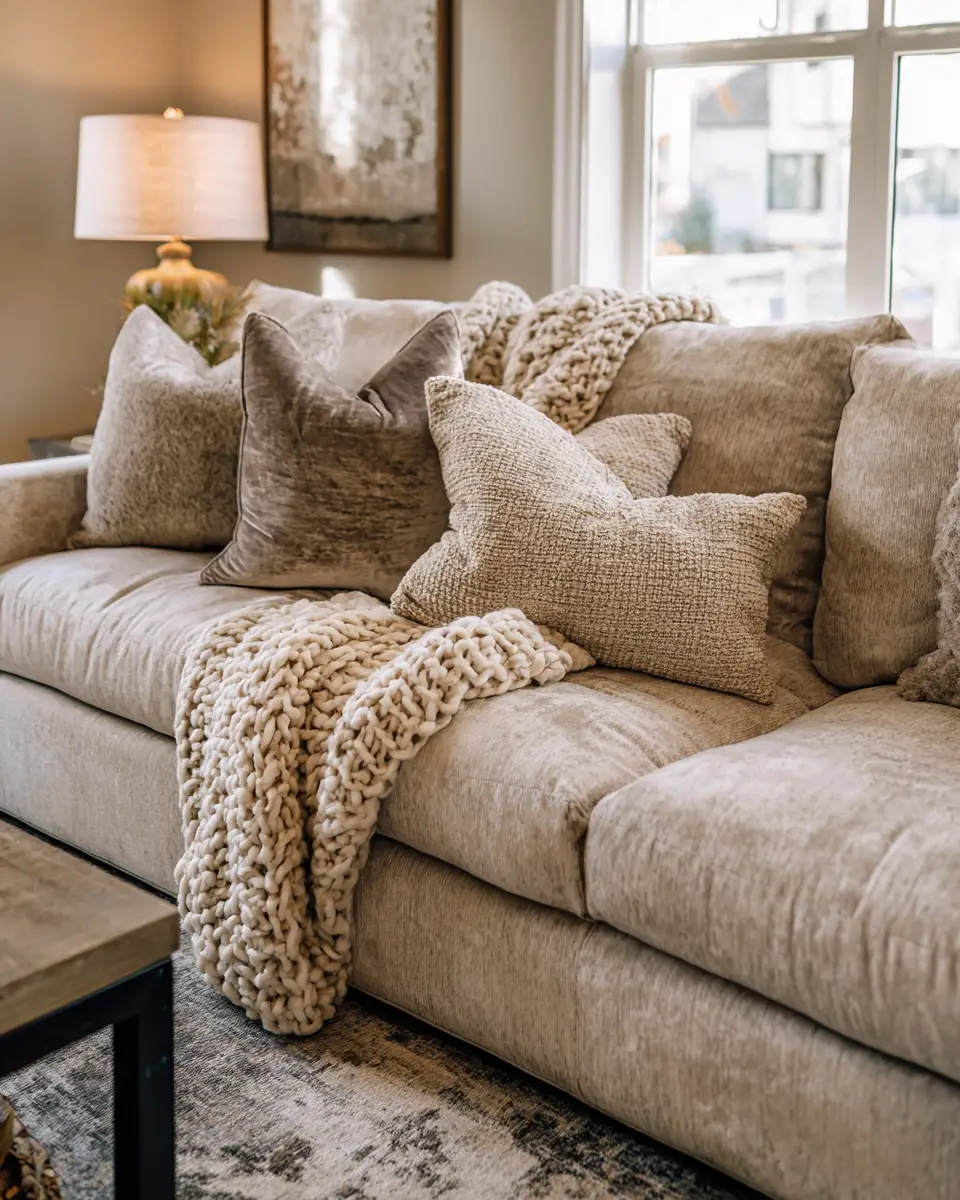 Earthy Glam Living Room Decor Ideas - Featured