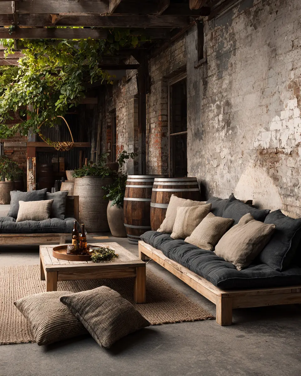 Earthy Industrial Patio Decor Ideas - Featured