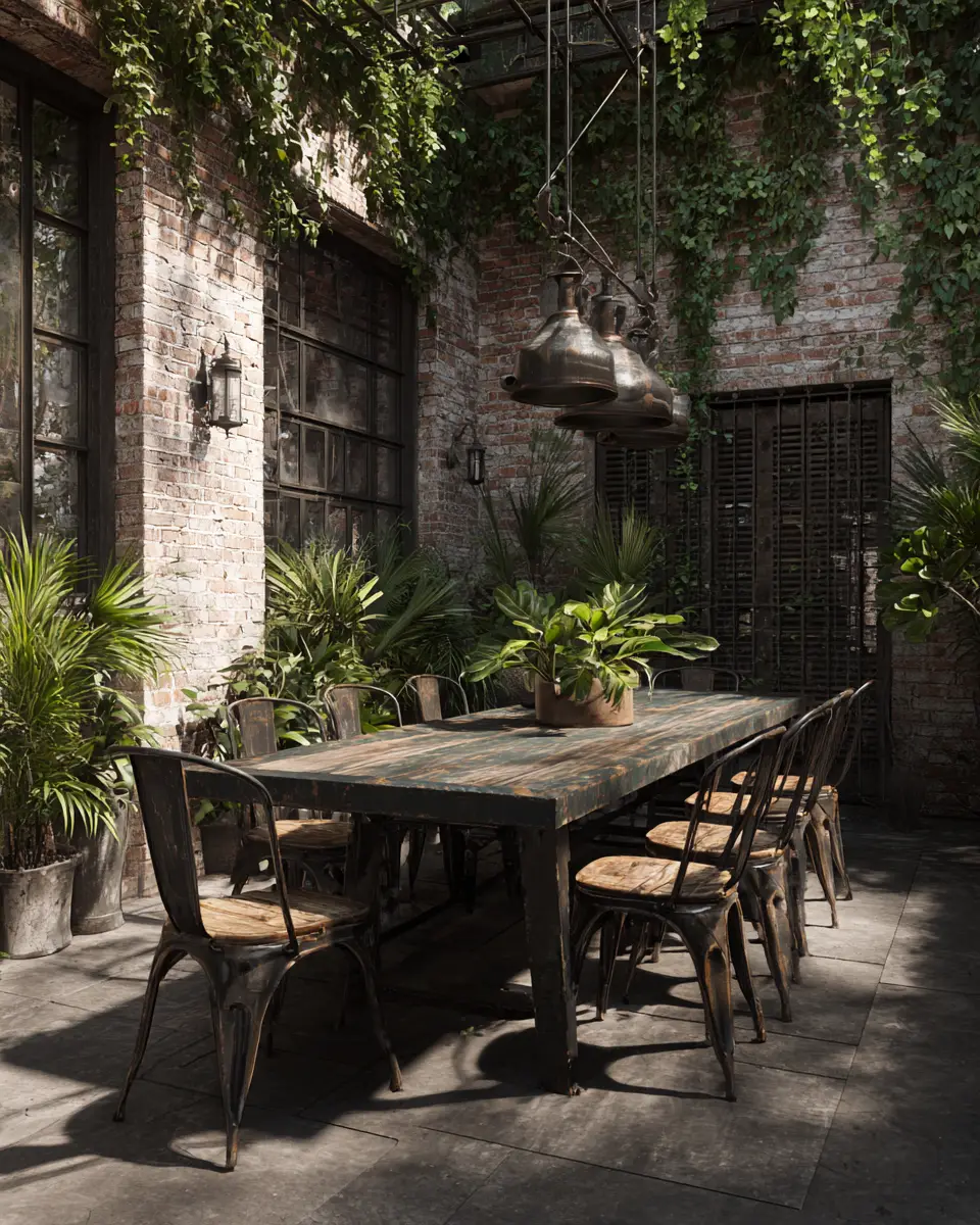 Earthy Industrial Patio Decor Ideas