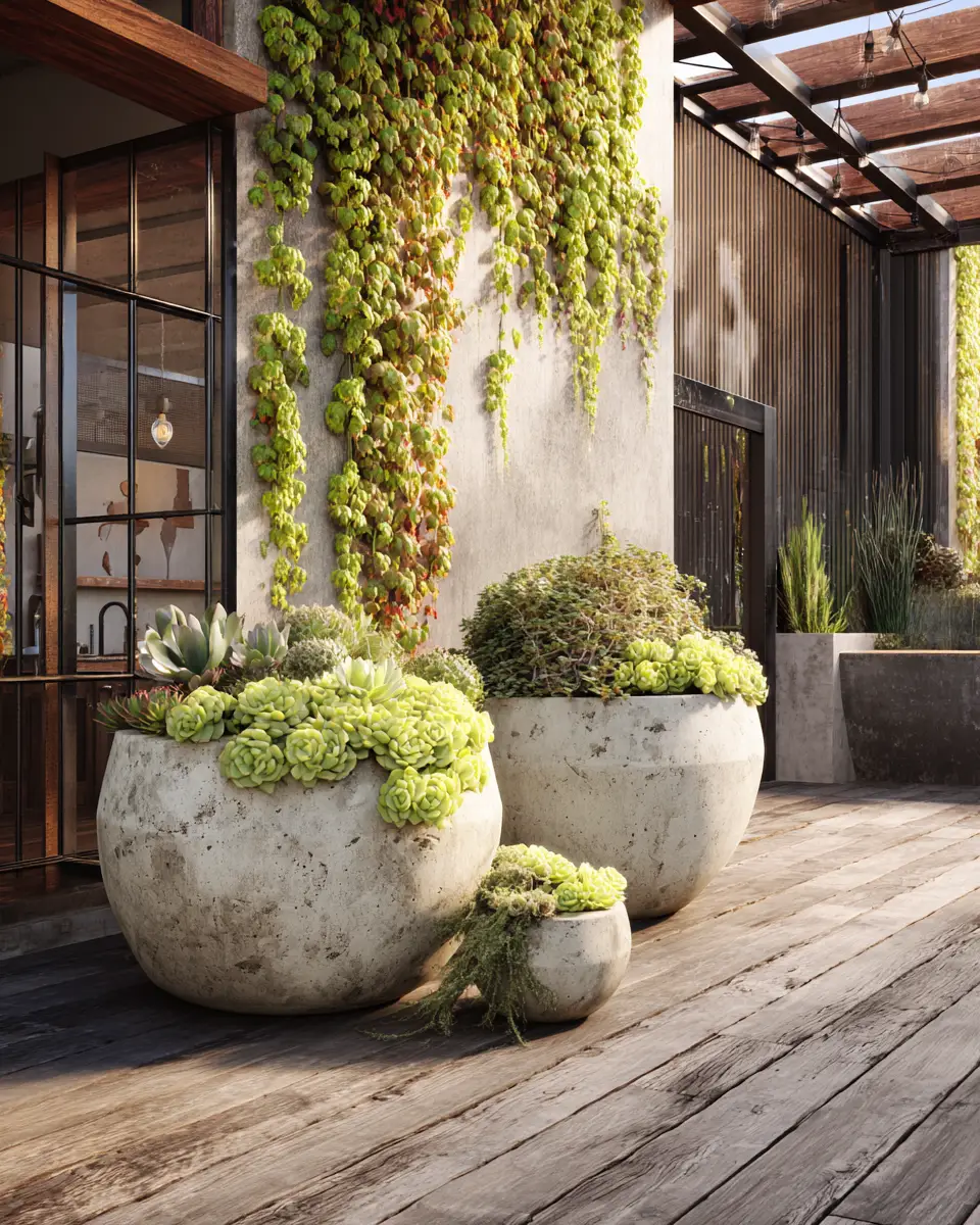 Earthy Industrial Patio Decor Ideas