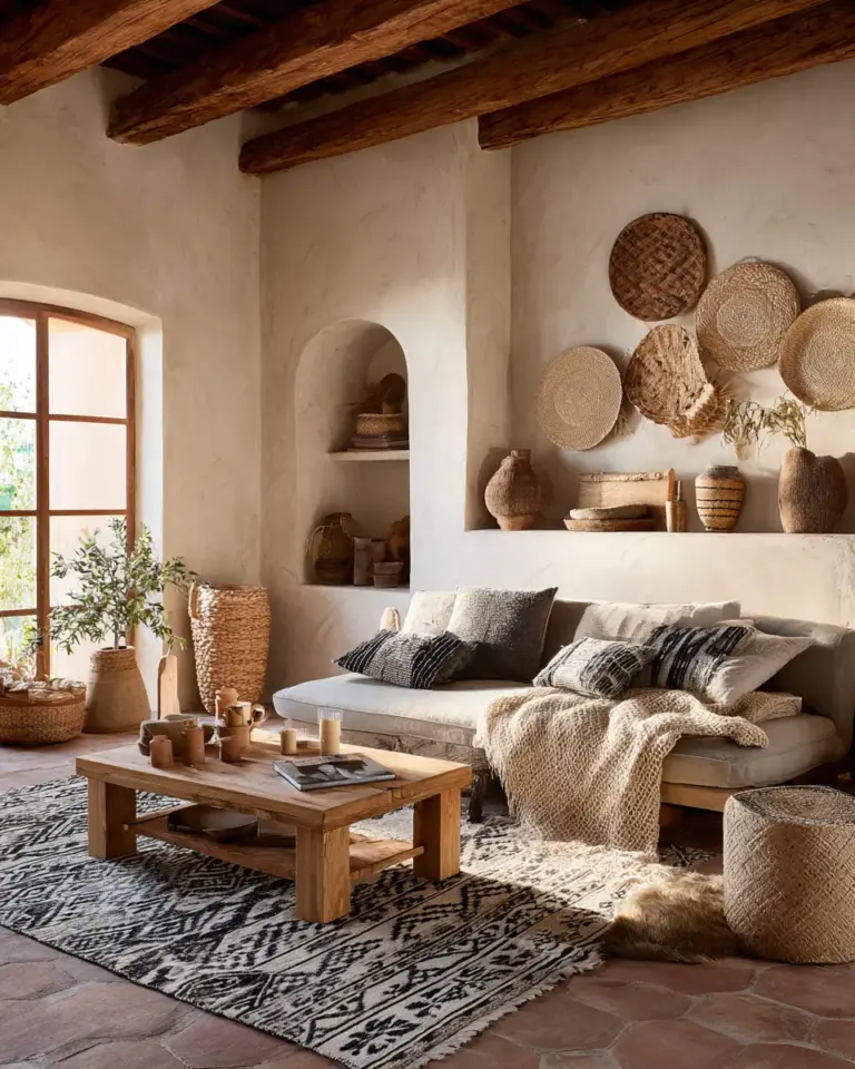 Earthy Mediterranean Living Room Decor Ideas - Featured