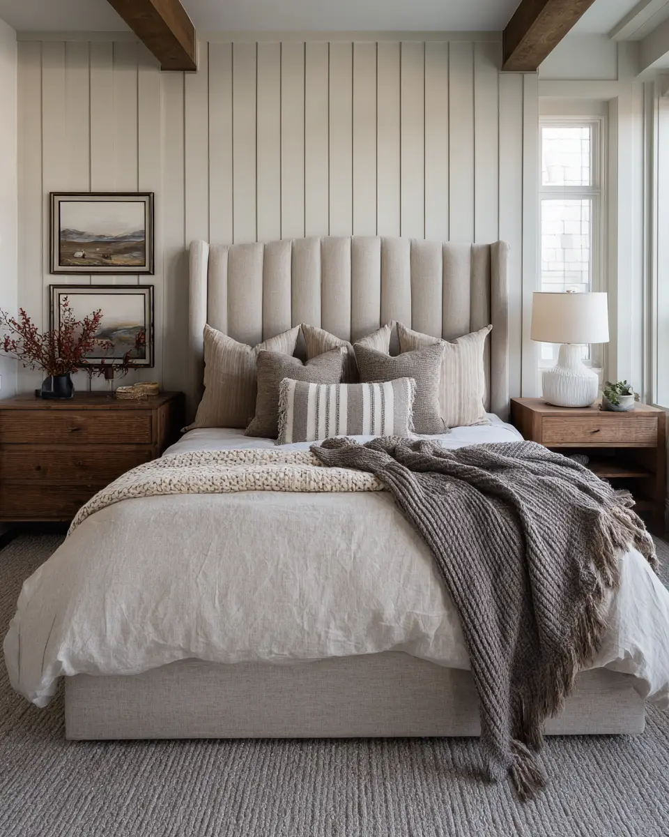Earthy Modern Farmhouse Bedroom Decor Ideas